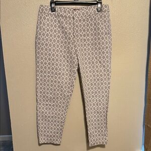 Gray Geometric Patterned Women’s Career Pants